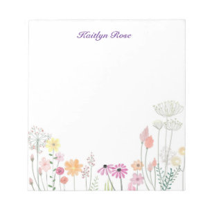 Frühlingswildblumen Individuelles Blumennotizbuc Notizblock