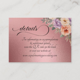 Frühlingswildblumen, QR-Code - Roségold Begleitkarte