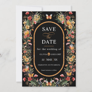 FrühlingsWildblumen Schmetterlinge Foto Save the D Save The Date