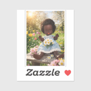 Frühlingszauber & Gänseblümchen-Glück  Aufkleber