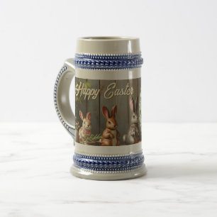 Frühlingszauber mit Blüten und Hasenglück Bierglas