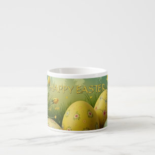 Frühlingszauber mit Ostereiern in einem Meer von B Espressotasse