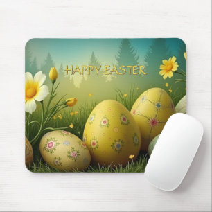 Frühlingszauber mit Ostereiern in einem Meer von B Mousepad