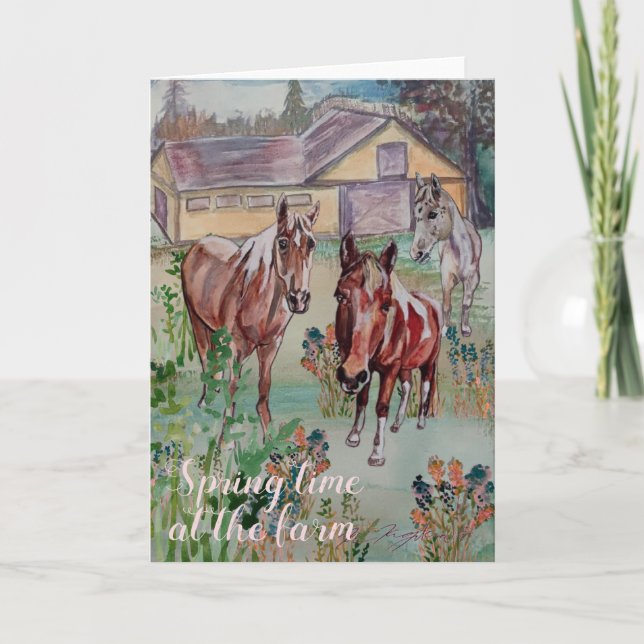 Frühlingszeit auf dem Bauernhof #2 leer innen Einladung (Vorderseite)