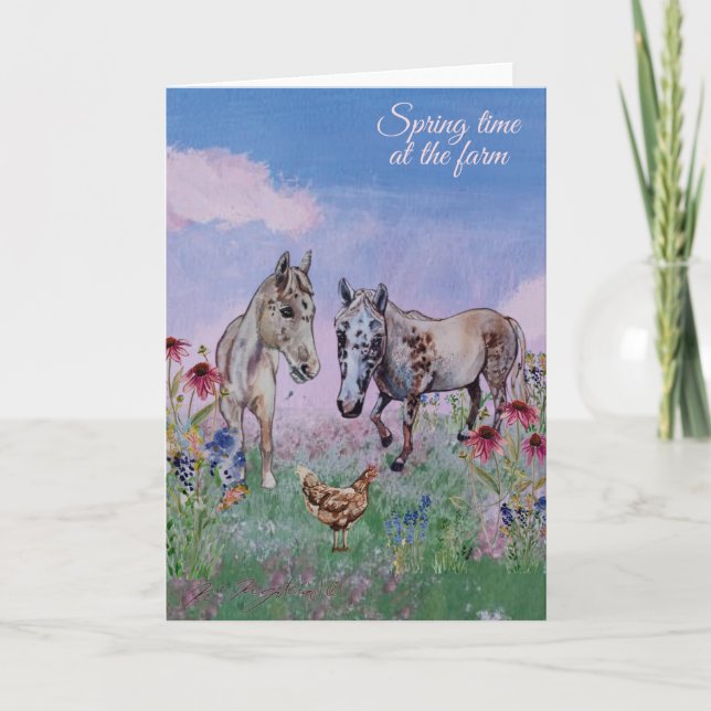 Frühlingszeit auf dem Bauernhof Nummer vier Einladung (Vorderseite)