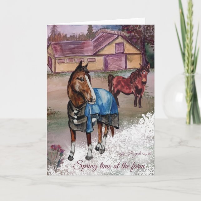 Frühlingszeit auf dem Bauernhof sechs Einladung (Vorderseite)