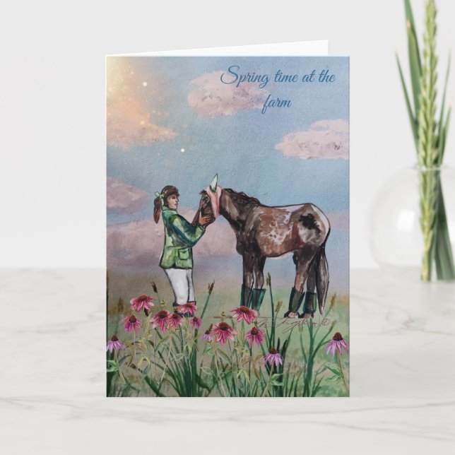 Frühlingszeit im Betrieb Nummer drei Einladung (Vorderseite)