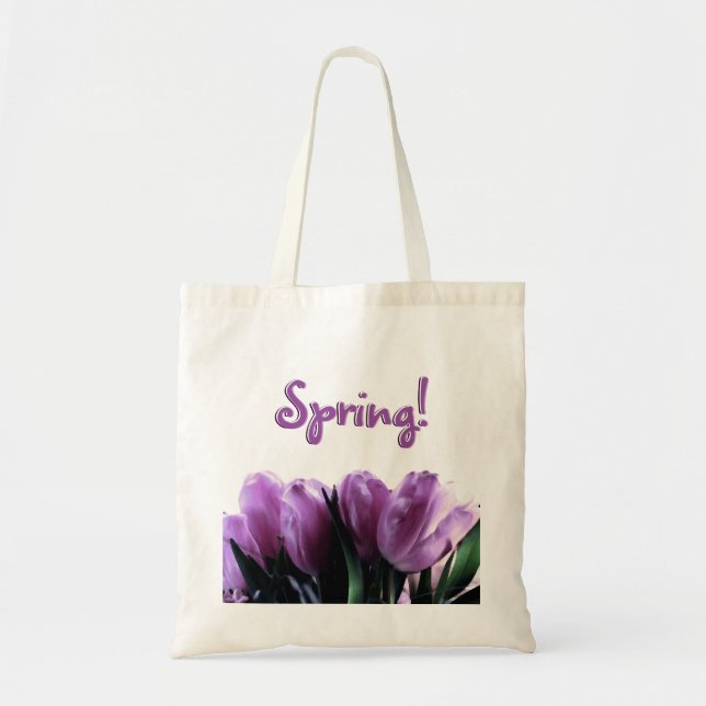 Frühlingszeit Lila Tulips Tasche tragen (Vorne)
