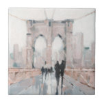 Frühmorgendlicher Spaziergang - New York Fliese<br><div class="desc">Frühmorgendlicher Spaziergang I von Ethan Harper. Die Brooklyn Bridge of New York besticht durch einen sanften Stil.</div>