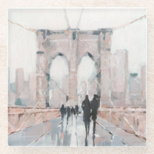 Frühmorgendlicher Spaziergang - New York Glasuntersetzer (Vorderseite)