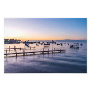 frühmorgens landschaftlicher See in chapala mexico Fotodruck