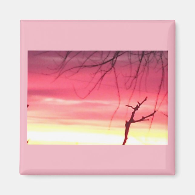 Frühmorgens Winter Sunrise Square Magnet (Vorne)