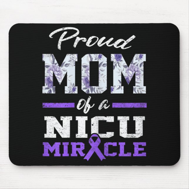 Frühreife Bewusstsein Proud Preemie Mama Nicu Warr Mousepad (Vorne)
