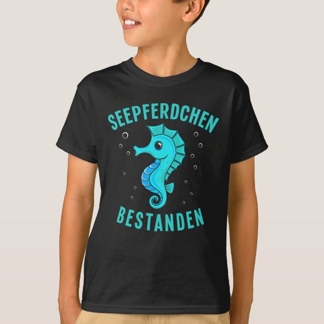 Frühschwimmer Seepferdchen bestanden Schwimmen T-Shirt (Vorderseite)