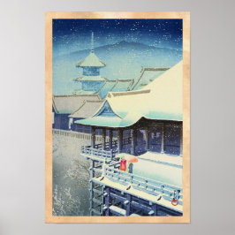 Frühsnow in Kiyomizu Temple Hasui Kawase hanga Poster