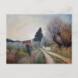 FRÜHSTE FRÜHSTÜCK IN VERNALESIEN / Toskana Landsch Postkarte