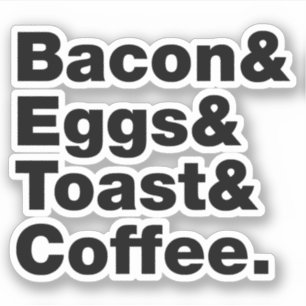 Frühstück (Bacon & Eggs & Toast & Coffee). Aufkleber