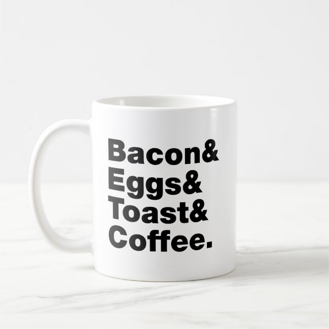 Frühstück (Bacon & Eggs & Toast & Coffee). Kaffeetasse (Links)