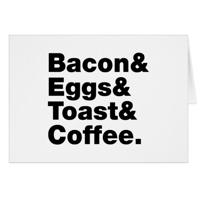 Frühstück (Bacon & Eggs & Toast & Coffee). Karte (Vorderseite (Horizontal))