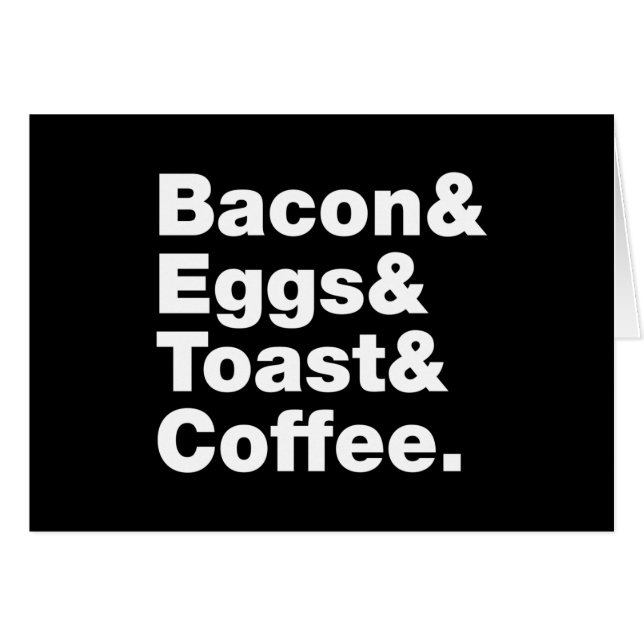 Frühstück (Bacon & Eggs & Toast & Coffee). Karte (Vorderseite (Horizontal))