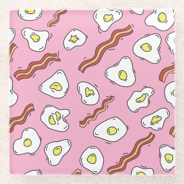 Frühstück Bonanza: Cartoon Freuen Glasuntersetzer (Vorderseite)