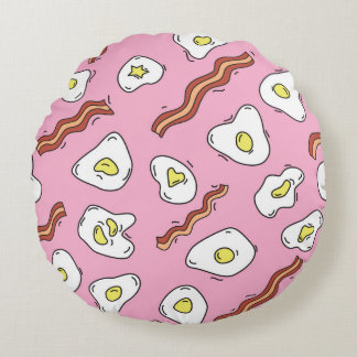 Frühstück Bonanza: Cartoon Freuen Rundes Kissen