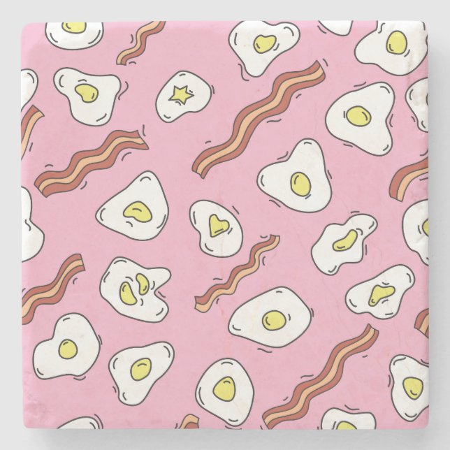 Frühstück Bonanza: Cartoon Freuen Steinuntersetzer (Vorderseite)