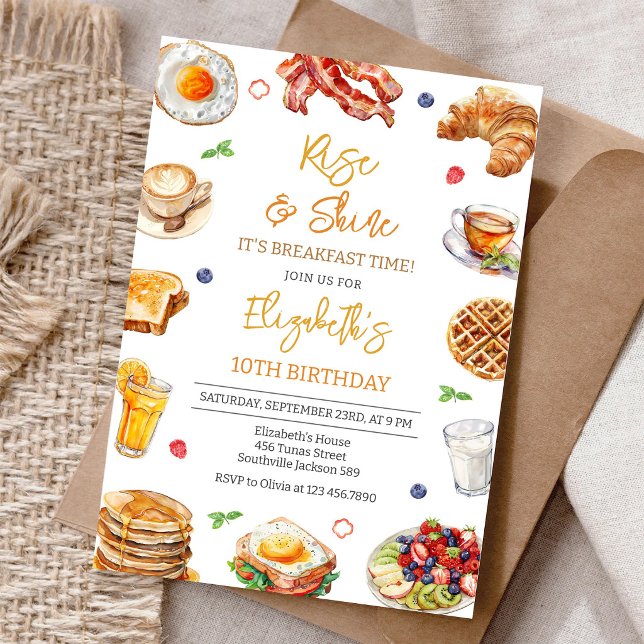 Frühstück Brunch Geburtstagseinladung Einladung (Von Creator hochgeladen)