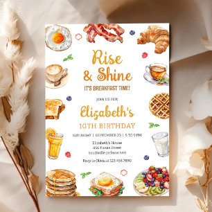 Frühstück Brunch Rise & Shine Geburtstagseinladung Einladung