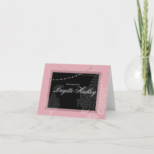 Frühstück & Brunch Rosa und schwarz Feiertagskarte (Vorderseite)