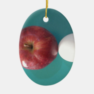 Frühstück Buddies: Zwei Eier $an Apple Still Life Keramik Ornament