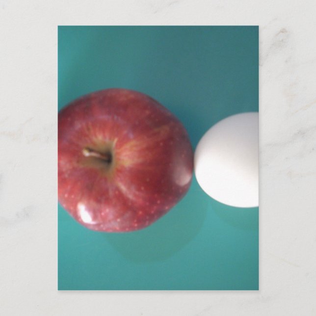 Frühstück Buddies: Zwei Eier $an Apple Still Life Postkarte (Vorderseite)