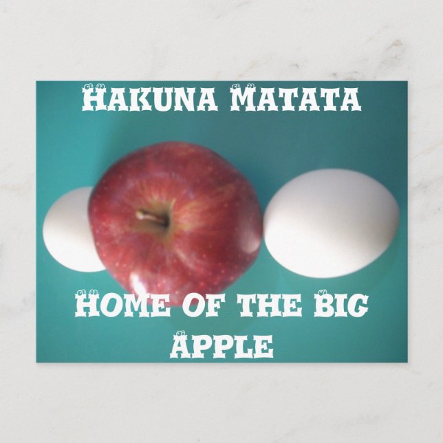 Frühstück Buddies: Zwei Eier $an Apple Still Life Postkarte (Vorderseite)