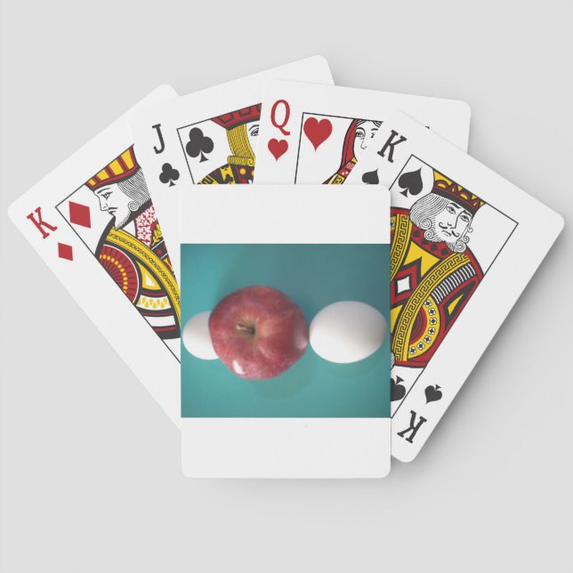 Frühstück Buddies: Zwei Eier $an Apple Still Life Spielkarten (Rückseite)