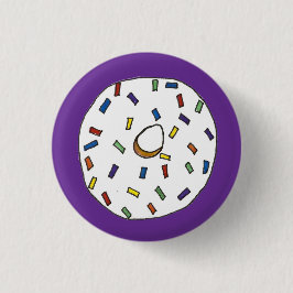 Frühstück Donut Vanilla Mattiert Sprinkles Doughnu Button