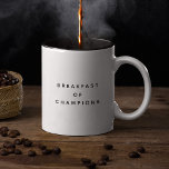 Frühstück Funny Breakfast Champions Zitat Zweifarbige Tasse<br><div class="desc">Kaffeeliebhaber vereinen sich: Das Frühstück der Champions in der Tat. Trendy,  lustige Kaffee Tasse Sprichwort "Breakfast of Chamions" in moderner Typografie auf der zweifarbigen Kaffee-Tasse. Erhältlich in vielen weiteren Innenfarben.</div>