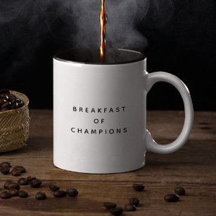 Frühstück Funny Breakfast Champions Zitat Zweifarbige Tasse