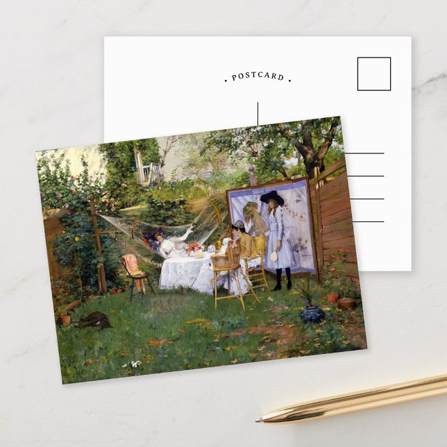 Frühstück im Freien | William Merritt Chase Postkarte (Von Creator hochgeladen)
