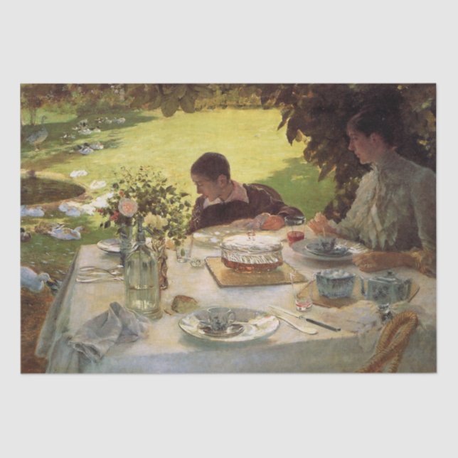 Frühstück im Garten Seidenpapier (Vorderseite)