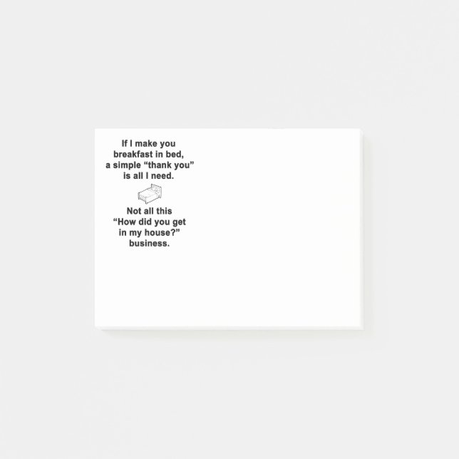 Frühstück in Bed and Breakfast Post-it Klebezettel (Vorderseite)