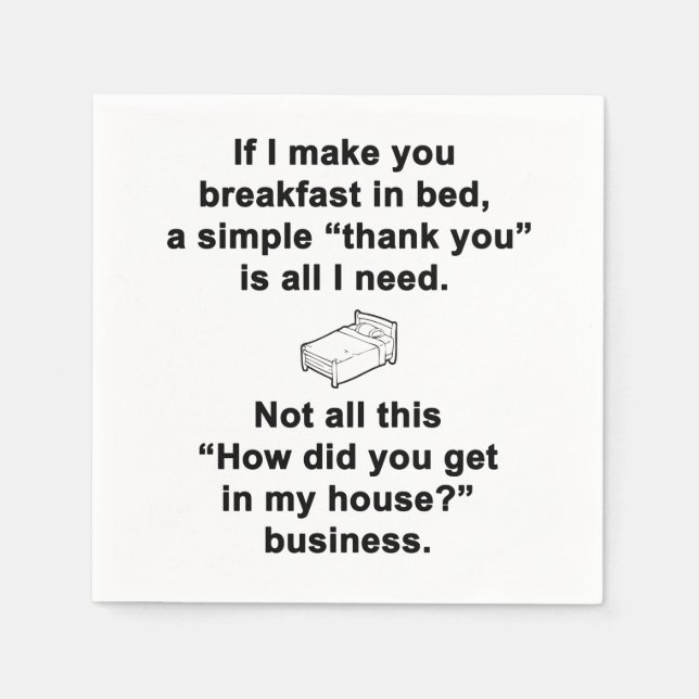 Frühstück in Bed and Breakfast Serviette (Vorderseite)