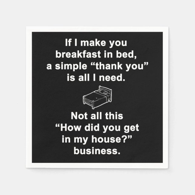 Frühstück in Bed and Breakfast Serviette (Vorderseite)