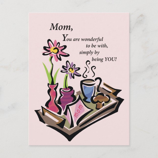 Frühstück in Bed Mama Postkarte (Vorderseite)