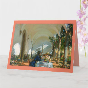 Frühstück in der Loggia, Sargent 1910 Karte