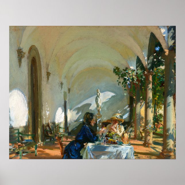 Frühstück in der Loggia, Sargent 1910  Poster (Vorne)