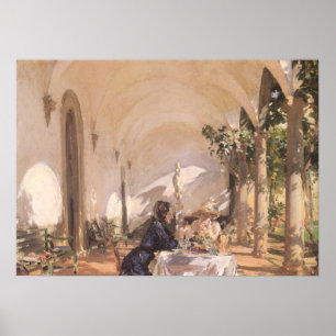 Frühstück in der Loggia von John Singer Sargent Poster