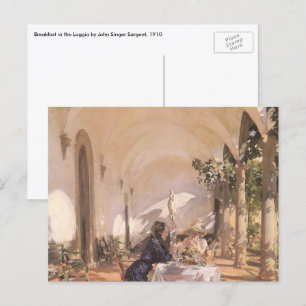 Frühstück in der Loggia von John Singer Sargent Postkarte