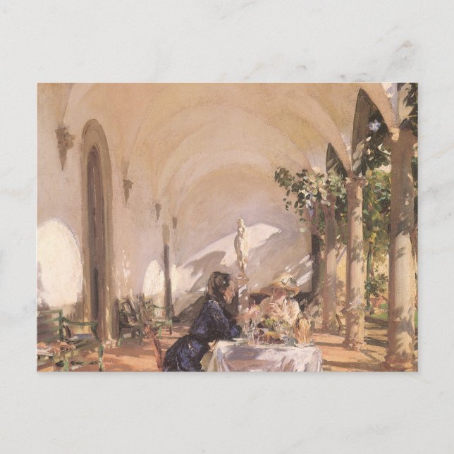 Frühstück in der Loggia von John Singer Sargent Postkarte (Vorderseite)