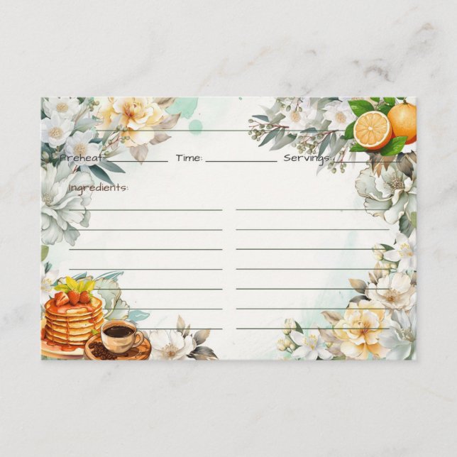 Frühstück in der Rezeptkarte Begleitkarte (Vorderseite)