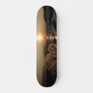 Frühstück in Kroatien schöner Sonnenuntergang Skateboard